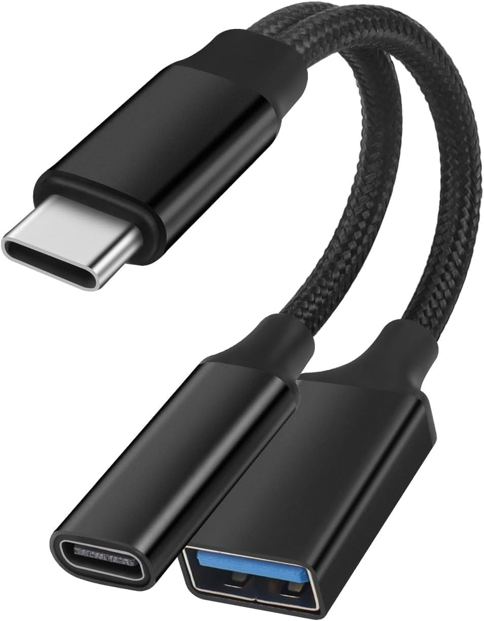 NÖRDIC USB-C – USB-A ja USB-C PD60W latausadapteri 13 cm