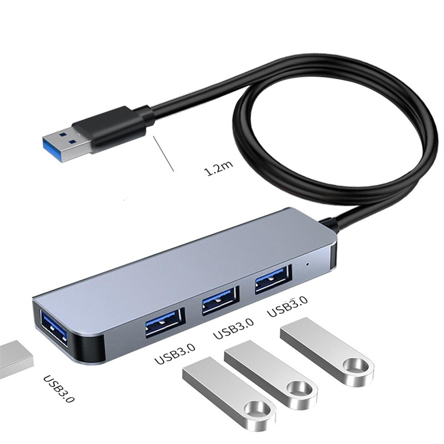 NÖRDIC USB Hub 4 porttia 4xUSB-A 3.0 5Gbps 1.2m kaapeli