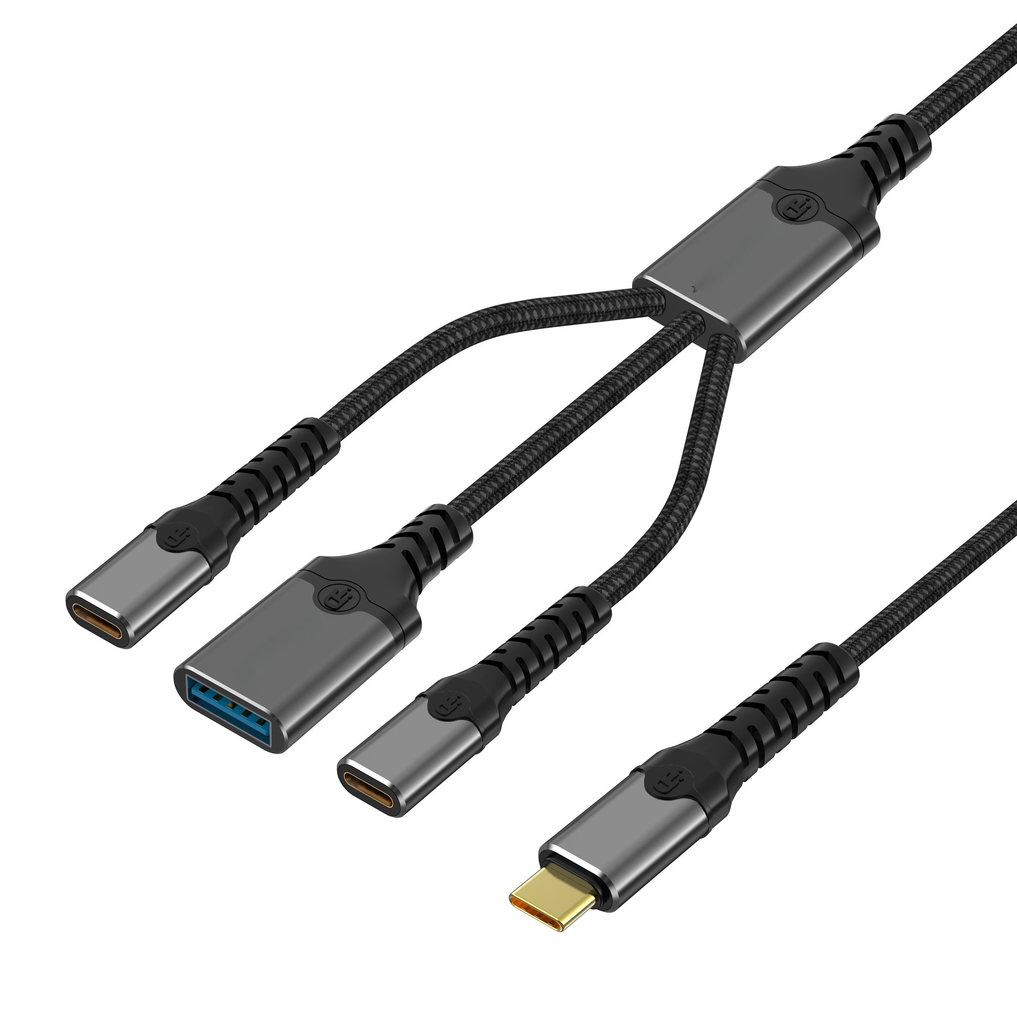 NÖRDIC USB-C -hubi 1xUSB-C PD60W 1xUSB-C 1xUSB-A