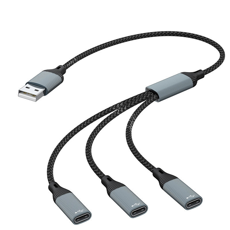 NÖRDIC USB-sovitin USB-A:sta 3xUSB-C:hen