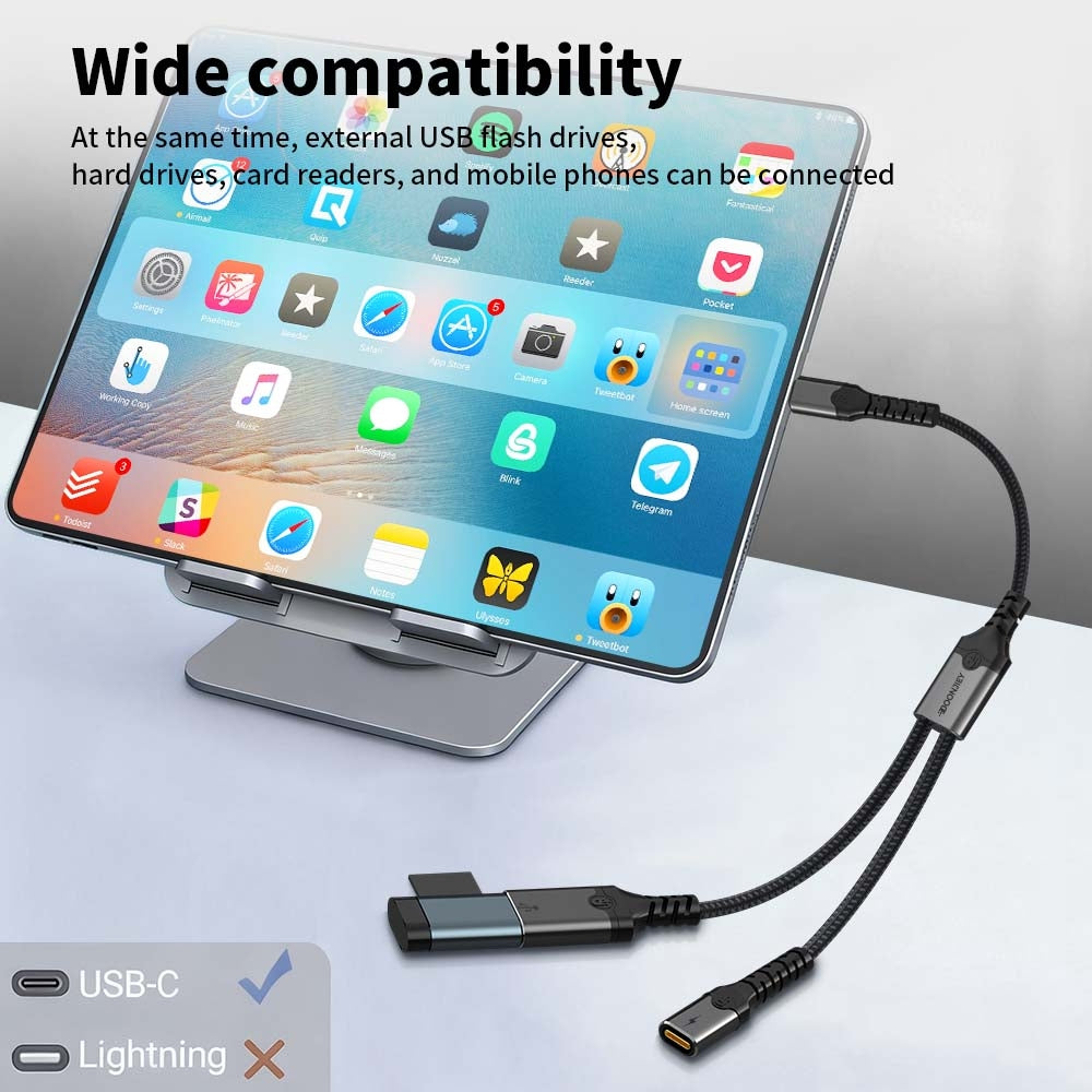 NÖRDIC USB-C -keskitin 1xUSB-C PD60W ja 1xUSB-C