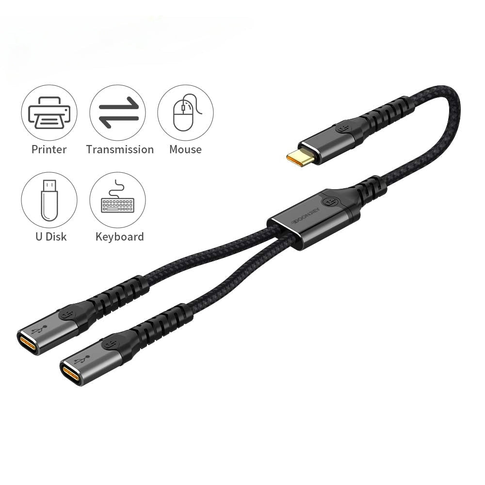 NÖRDIC USB-C -keskitin 1xUSB-C PD60W ja 1xUSB-C