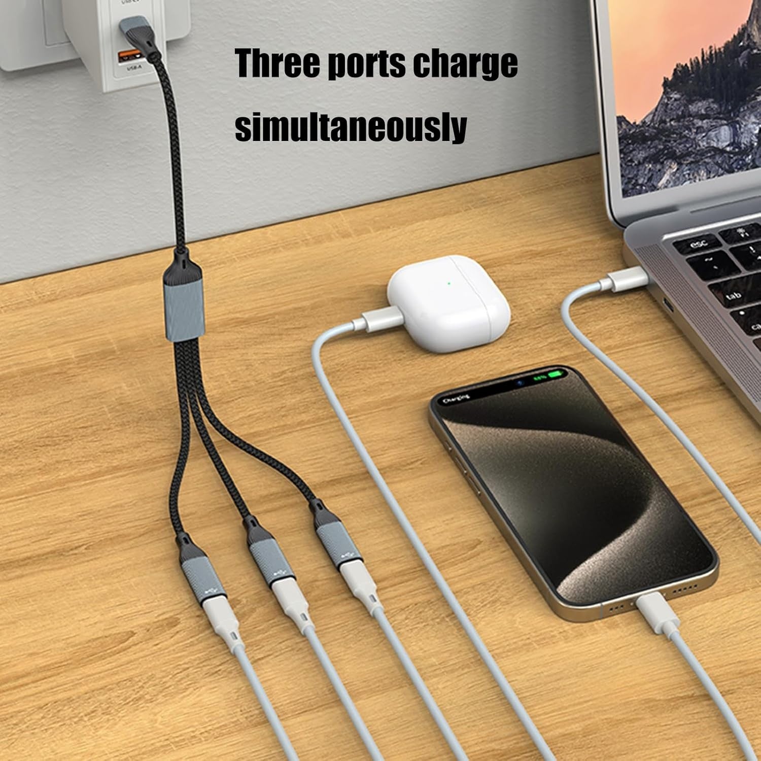 NÖRDIC USB-jakaja USB-C - 3xUSB-C