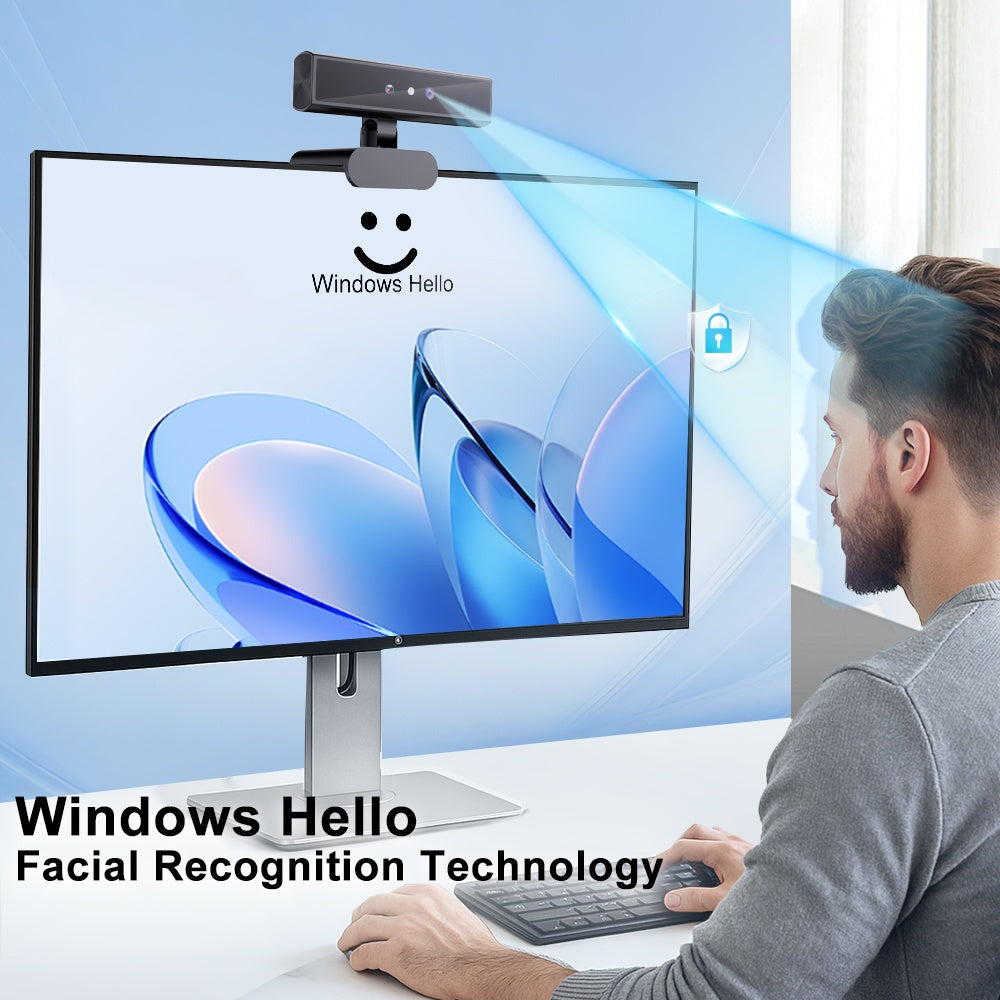 NÖRDIC Windows Hello Verkkokamera 2592×1944p 30FPS 5MP kasvojentunnistusteknologialla