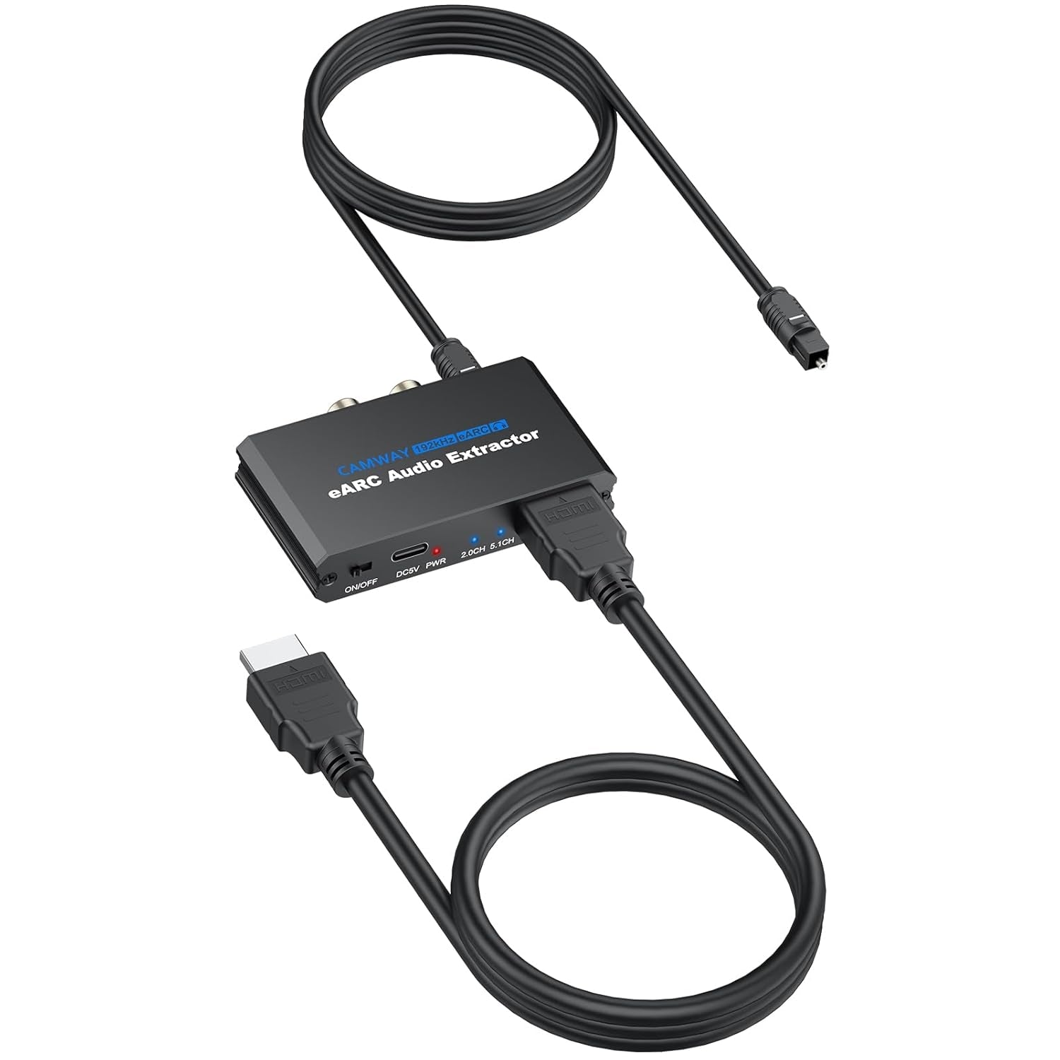 NÖRDIC HDMI eARC/ARC optiseen ja RCA-äänimuuntimeen, tukee 5.1/2.0-kanavaista ääntä CEC