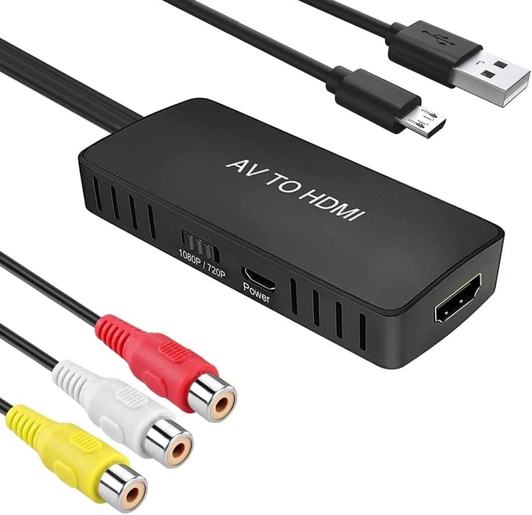 NÖRDIC komposiittivideo AV–HDMI-sovitin, 3x RCA AV ja CVBS-muunnin 1080p 60 Hz, 1 m