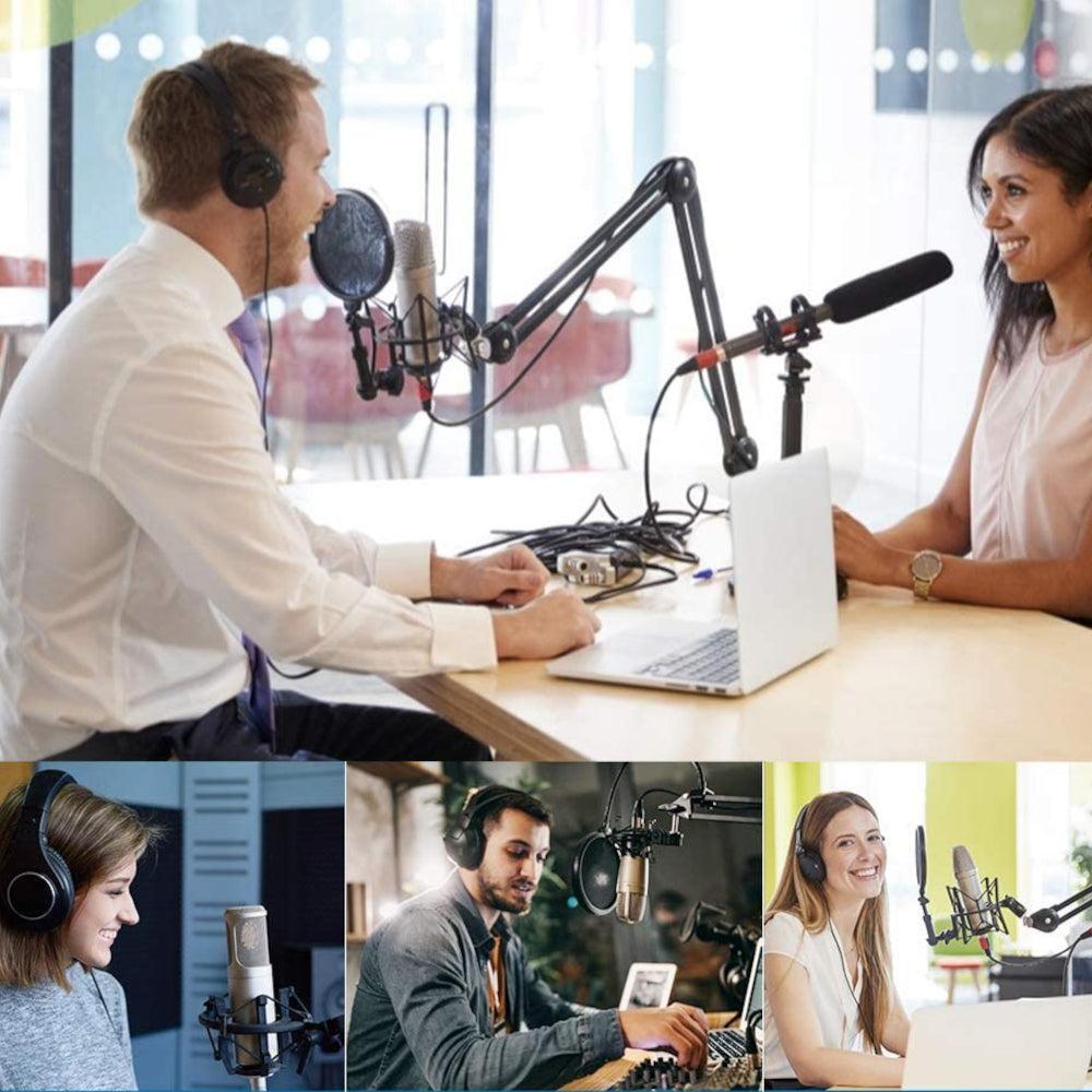 NÖRDIC mikrofonijalusta pöytäkiinnitykseen, sopii myös Blue Yeti ja Blue Snowball, 5/8 sovitin, mikrofonivarsi