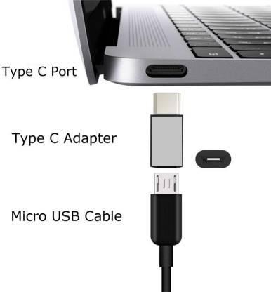 NÖRDIC sovitin Micro USB naaras–USB C uros, metallinmusta