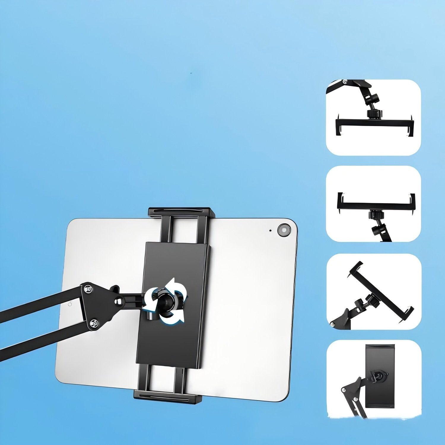 Pöytäteline matkapuhelimelle ja tabletille, käännettävä näyttö ja säädettävän korkeuden pidike matkapuhelimelle ja tabletille