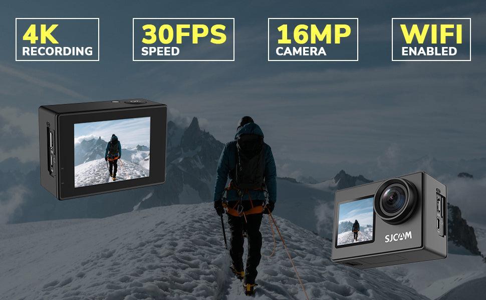 SJCAM SJ4000Dual Screen 4K 30fps Toimintakamera, Wifi, Kaksoisnäyttö, Vedenpitävä kuori. kannettava