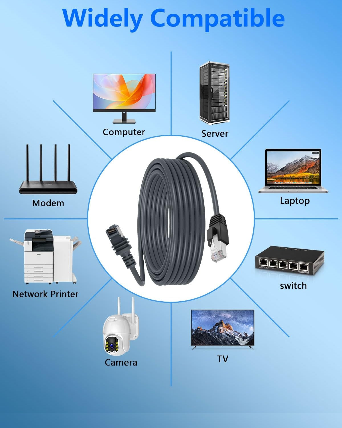 Starlink 46m Ethernet-kaapeli Starlink Mini Kit -järjestelmälle