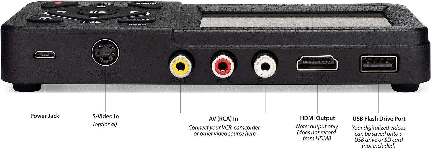 Video to Digital Converter 3,5" Screen VCR, VHS, AV, RCA, Hi8, videokamera, DVD, pelijärjestelmät
