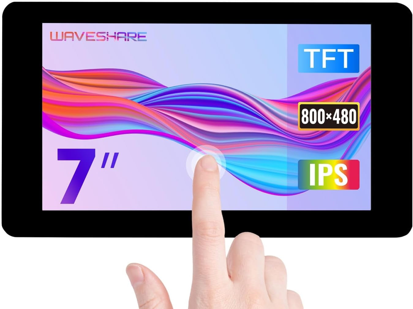 Waveshare 7 tuuman kosketusnäyttö Raspberry Pi 5:lle, 4B:lle, Raspberry Pi 3B+/3B/3A+:lle, CM3/3+/4:lle ja VisionFive2 Core3566:lle, 800 × 480 resoluutio DSI-liitännällä