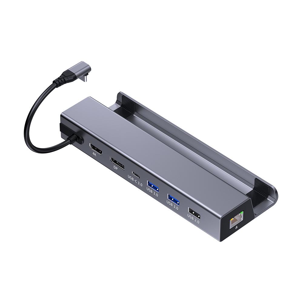 NÖRDIC 1-8 telakointiasema Steam Deckille 1xHDMI 4K60Hz, 1xDP 4K60Hz, 1xRJ45 GigaLAN, 1xUSB-C, 3xUSB-A, 1x USB-C PD