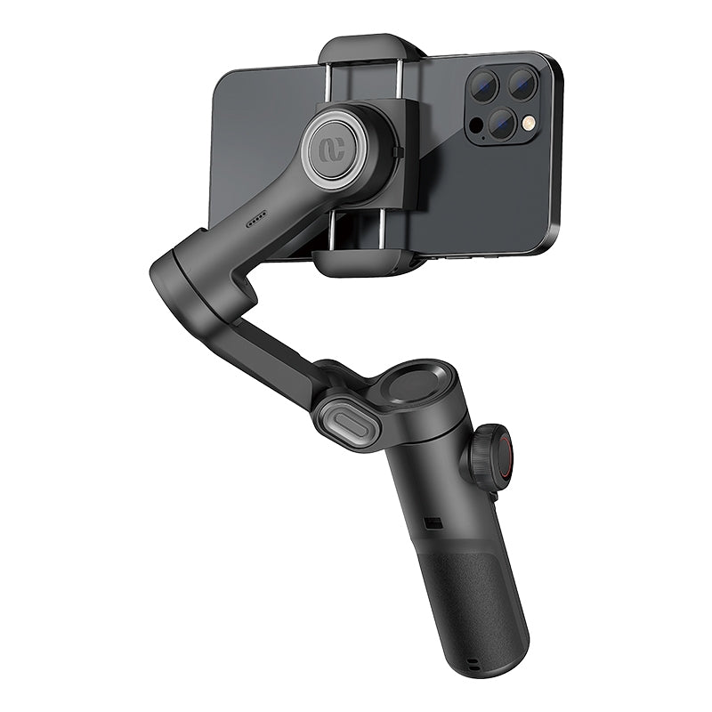 Käsikäyttöinen 3-akselinen puhelin-stabilisaattori Taitettava gimbal iPhone- ja Android-laitteille Fokusrulla ja kasvo-/kohdesuunnannus
