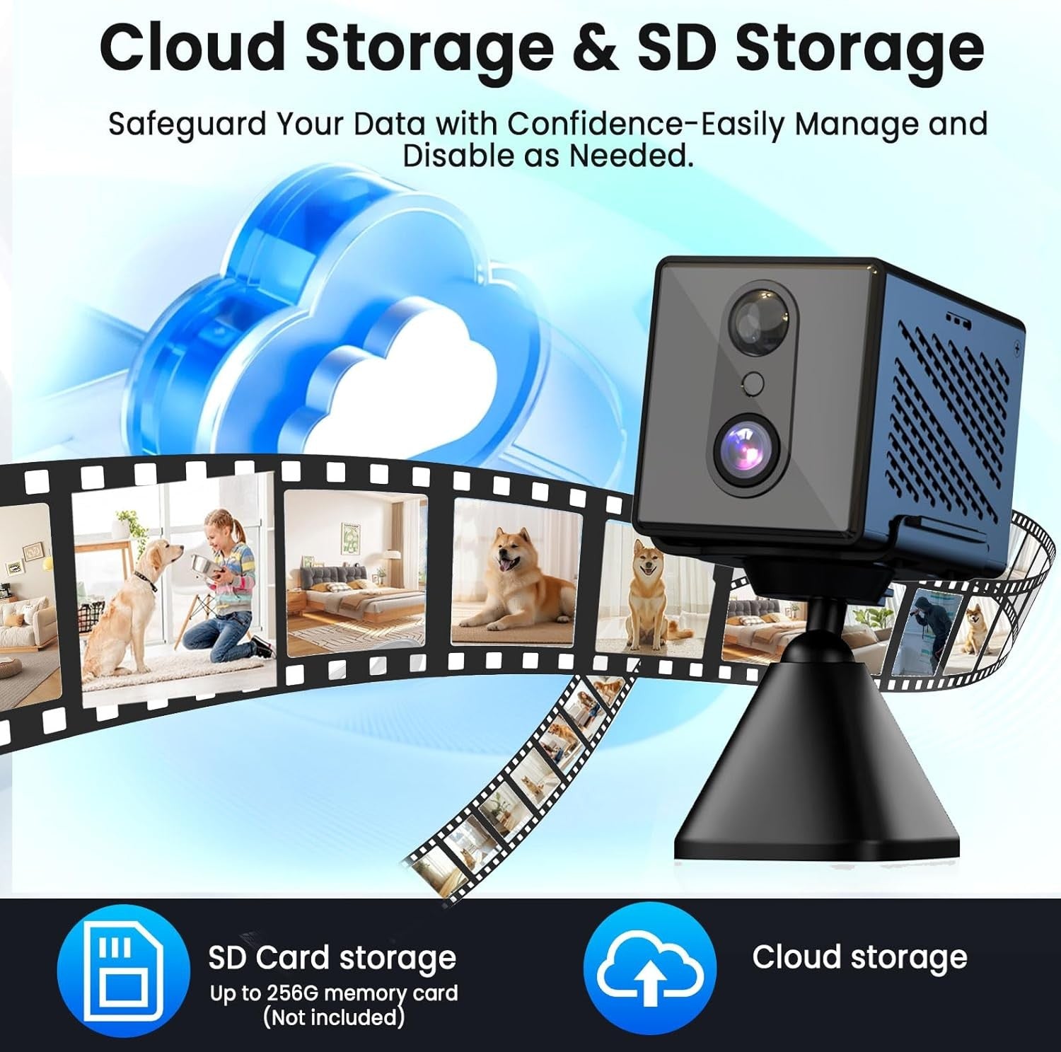 4K Valvontakamera 5GHz WiFi Mini-kamera, Yönäkö, Liiketunnistin, Pitkä akunkesto, Etäkatselu