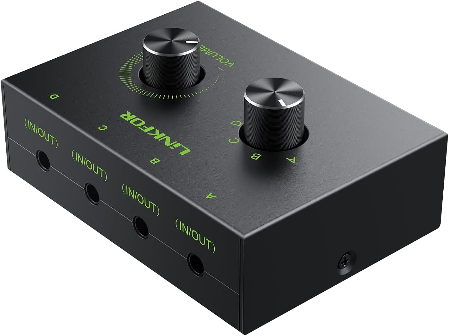 NÖRDIC 3,5 mm Stereo Switch 4-porttinen äänenvoimakkuussäätimellä