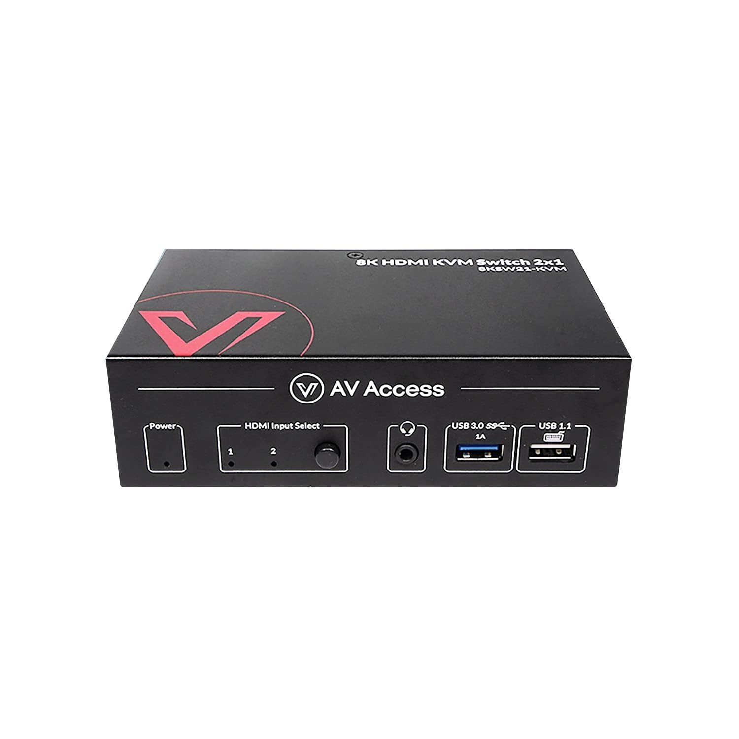 AV Access HDMI 2.1 KVM Switch 2 tietokonetta 1 näyttö, 8K60Hz, 5x USB-A