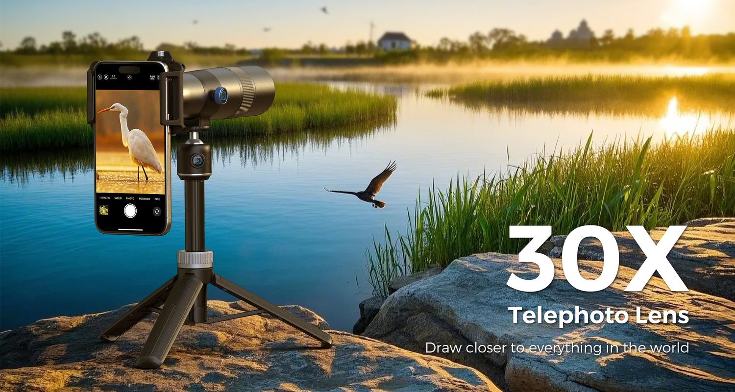 APEXEL 30x Super Teleobjektiivi, 720 mm Polttoväli Teleobjektiivi Älypuhelimelle, Ammattilaiskäyttöön