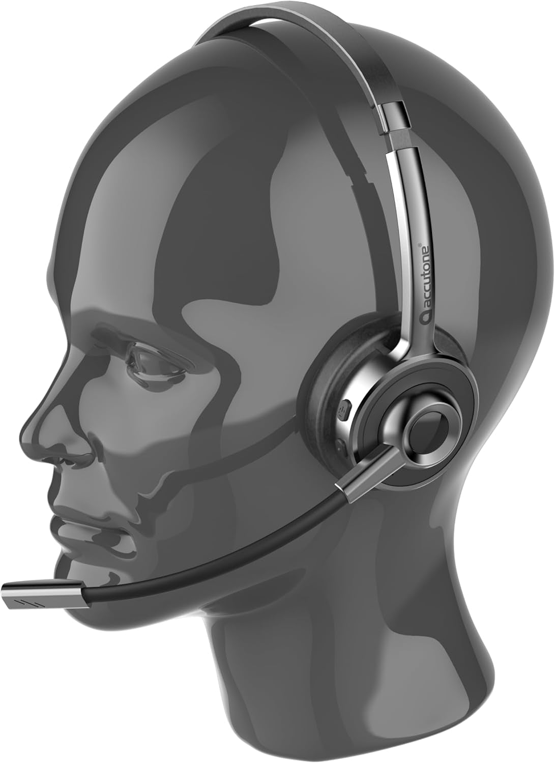 Accutone Sonar 280 Bluetooth USB -kuulokkeet, langattomat kuulokkeet mikrofonilla, aktiivinen melunvaimennusmikrofoni, 14 tunnin akunkesto