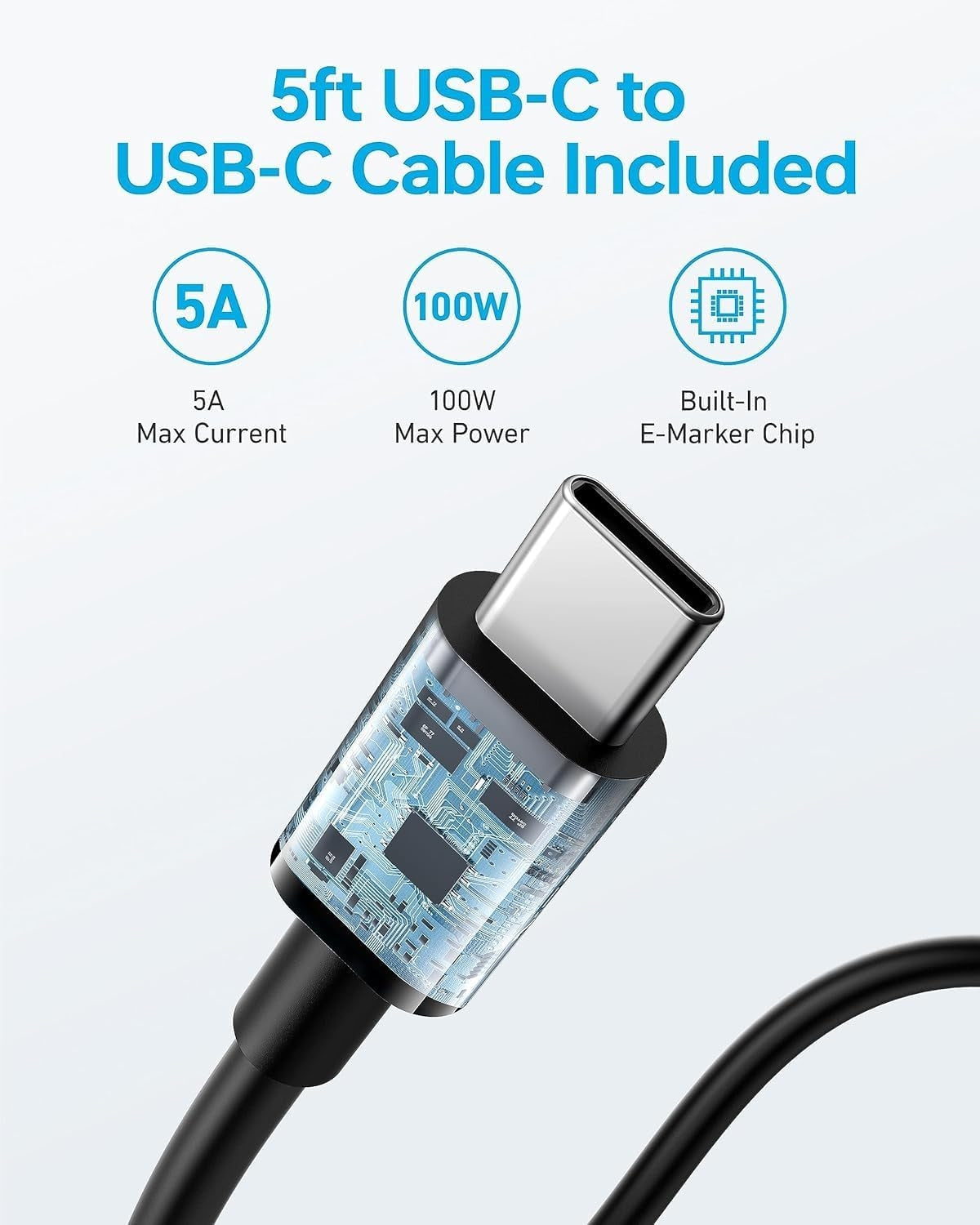 Anker 100 W USB-C laturi, PIQ 3.0 kompakti pikalaturi