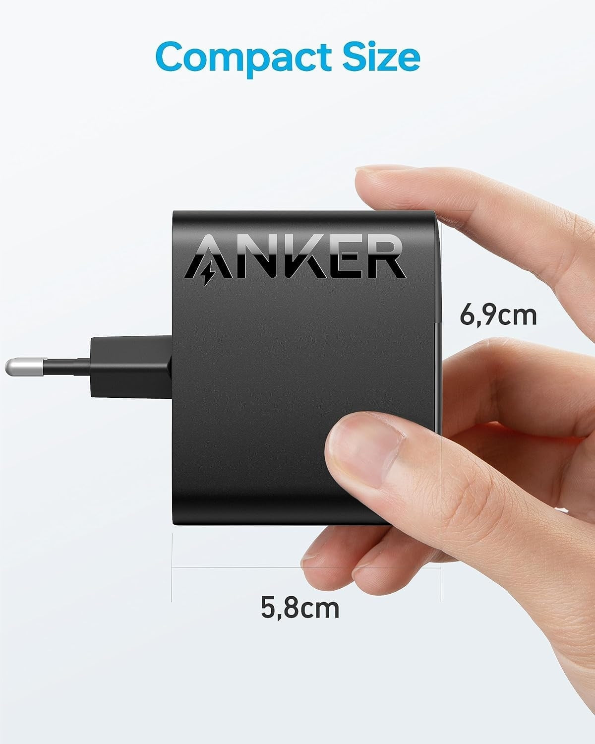 Anker 100 W USB-C laturi, PIQ 3.0 kompakti pikalaturi