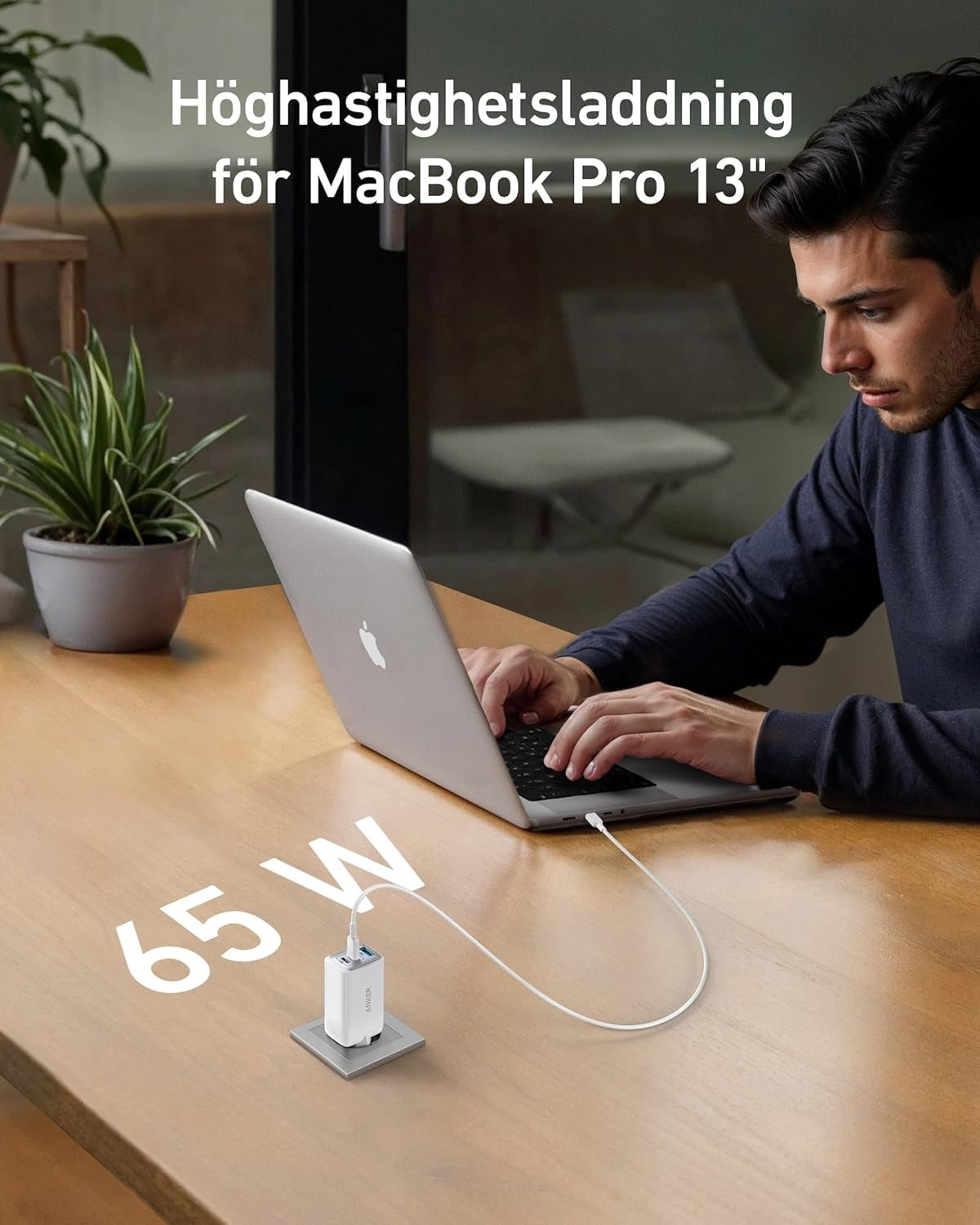 Anker Nano 65 W USB-C laturi, 3-porttinen PPS-pikalaturi, iPad-laturi