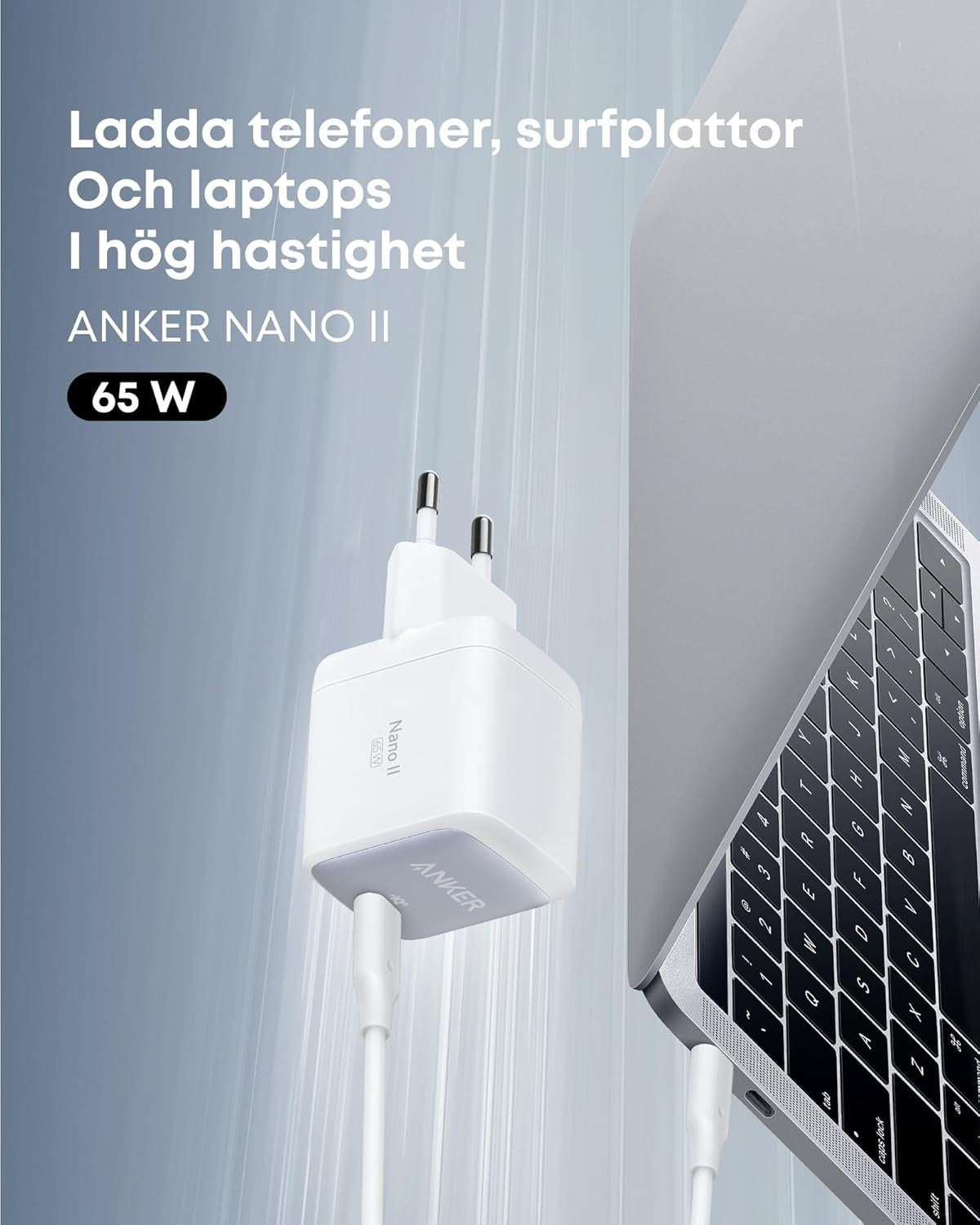 Anker Nano II 65 W USB-C -laturi pikalatauksella ja GaN II -tekniikalla
