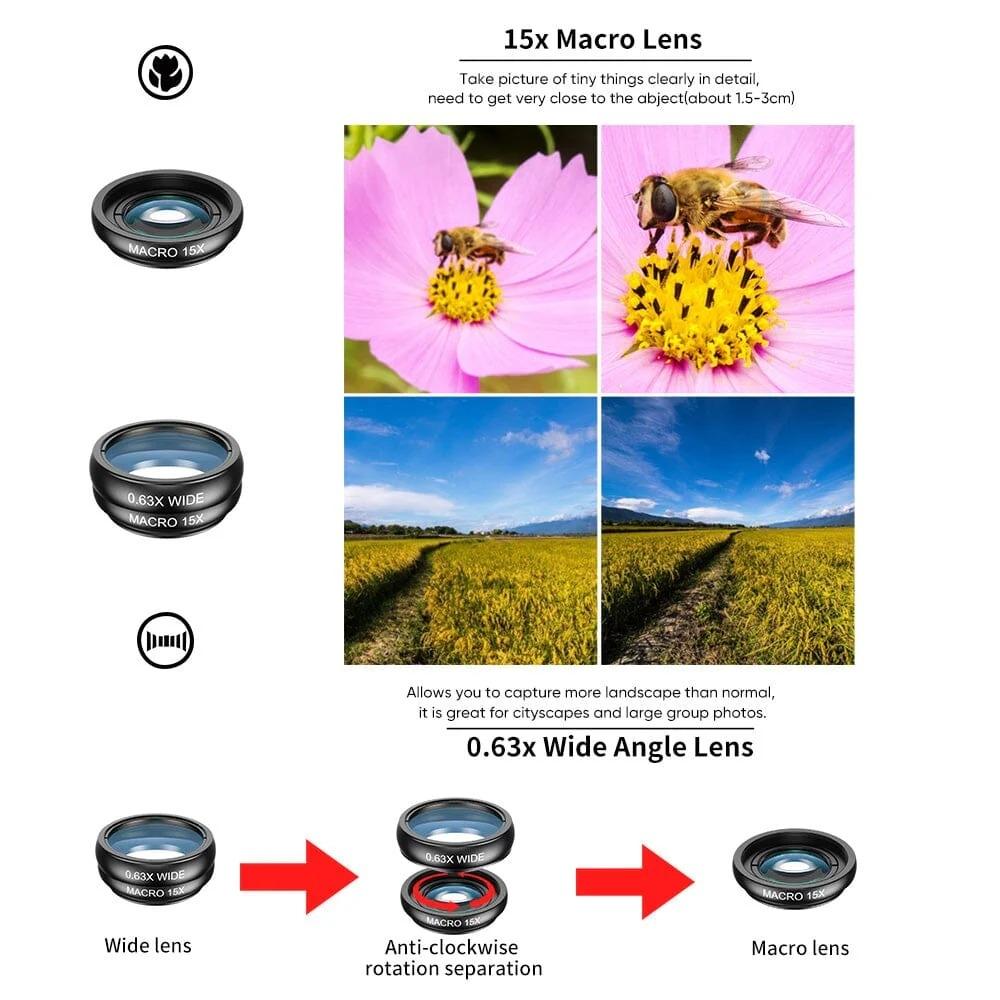 Apexel Monikäyttöinen 10-in-1 Linssisarja APX-22XDG9