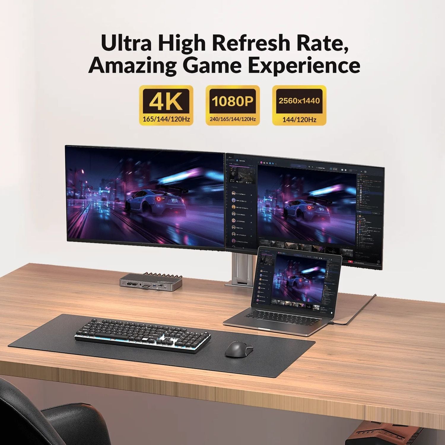 AV Access iDock B10 USB-C KVM-Switch Telakointiasema 2:stä 2:een yhdelle Kannettavalle & yhdelle Pöytäkoneelle, 8K@60Hz Kaksinäyttö, 100W Lataus, USB 3.2, 1G Ethernet