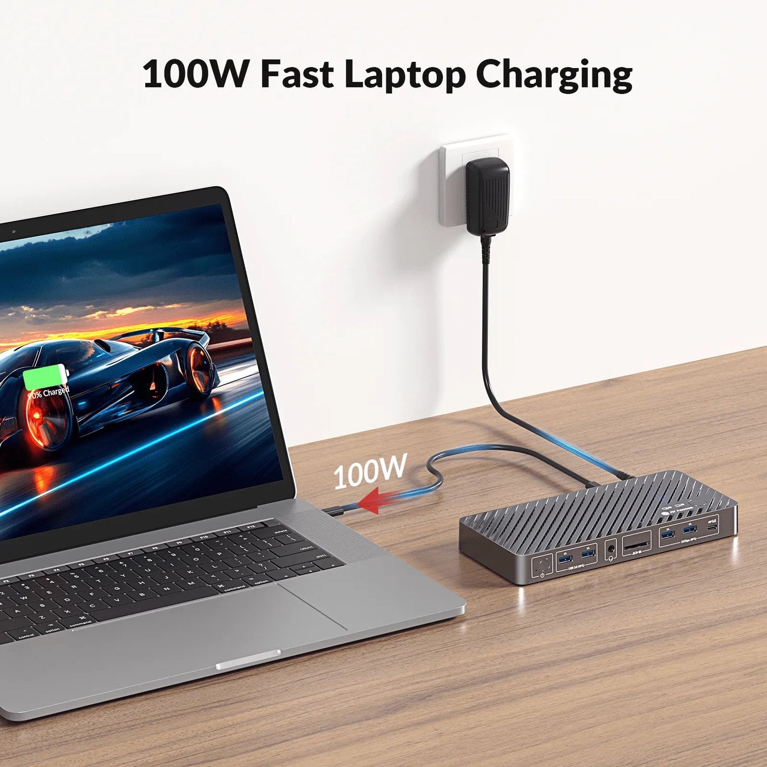 AV Access iDock B10 USB-C KVM-Switch Telakointiasema 2:stä 2:een yhdelle Kannettavalle & yhdelle Pöytäkoneelle, 8K@60Hz Kaksinäyttö, 100W Lataus, USB 3.2, 1G Ethernet