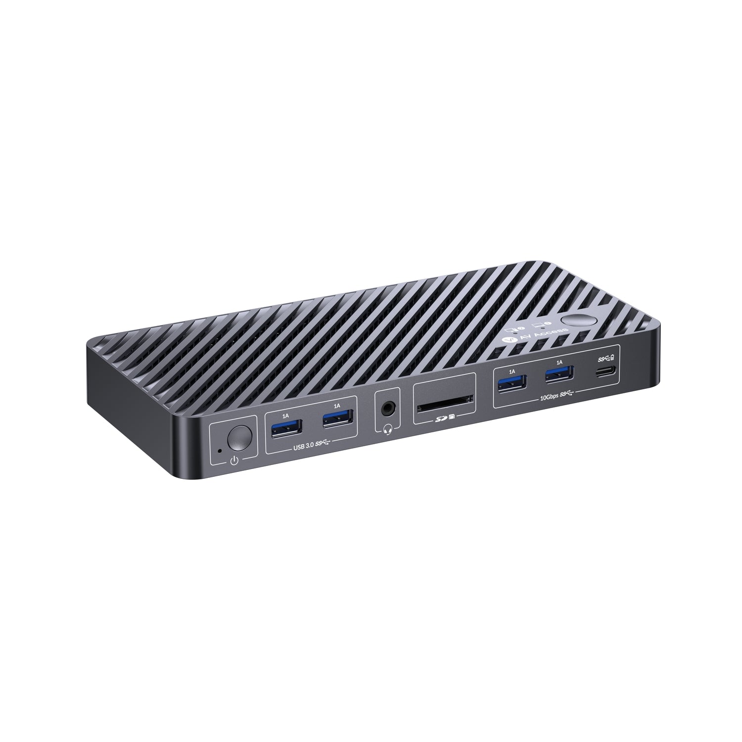 AV Access iDock B10 USB-C KVM-Switch Telakointiasema 2:stä 2:een yhdelle Kannettavalle & yhdelle Pöytäkoneelle, 8K@60Hz Kaksinäyttö, 100W Lataus, USB 3.2, 1G Ethernet