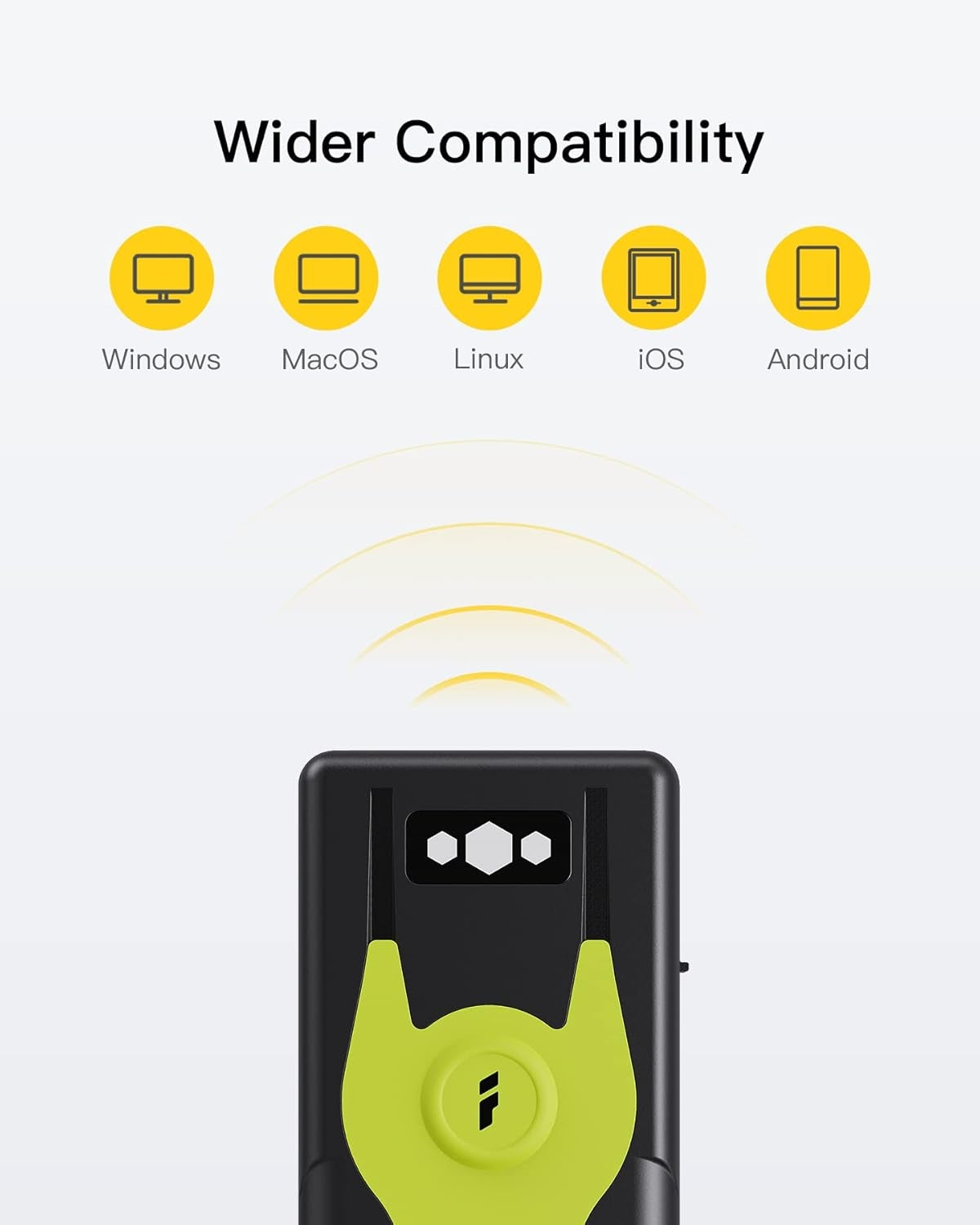 Bluetooth 2D Viivakoodinlukija 2,4 GHz USB-sovittimella, Plug and Play