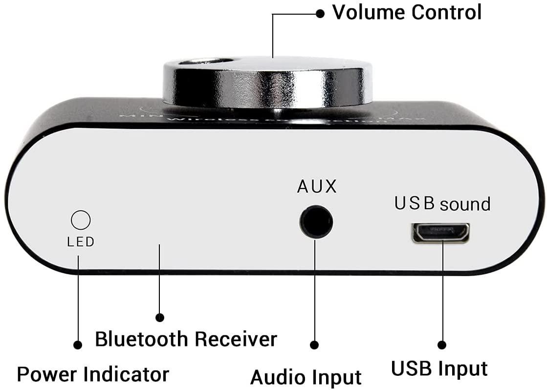 Bluetooth 5.0 Stereo digitaalinen äänenvahvistin 2x50 W, AUX/USB/BT