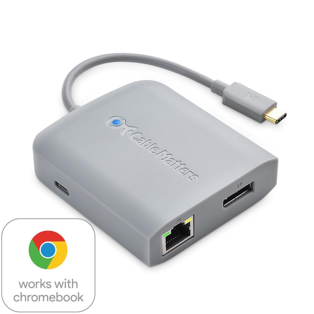 Cable Matters 1-5 telakointiasema 1xDP 4K60Hz, 1xRJ45 Ethernet 2xUSB-A 1xUSB-C PD 60W Toimii Chromebook-sertifioidun kanssa