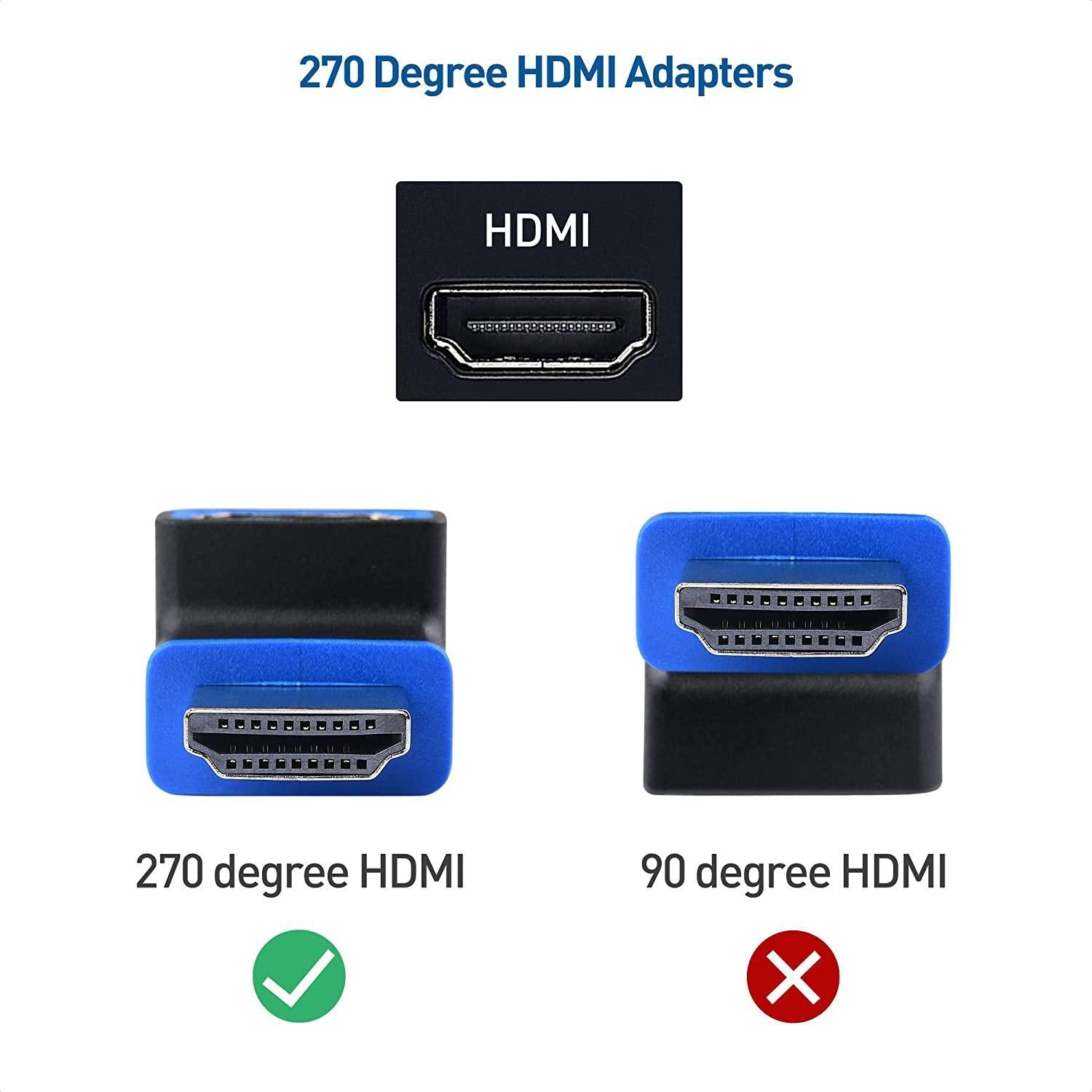 Cable Matters kulmassa oleva HDMI-sovitin 8K60Hz 4K120Hz HDR 2 kpl