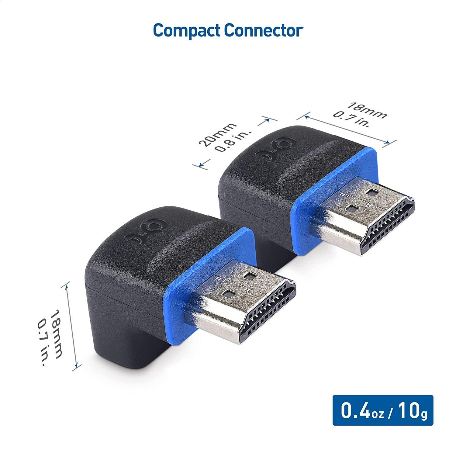 Cable Matters kulmassa oleva HDMI-sovitin 8K60Hz 4K120Hz HDR 2 kpl