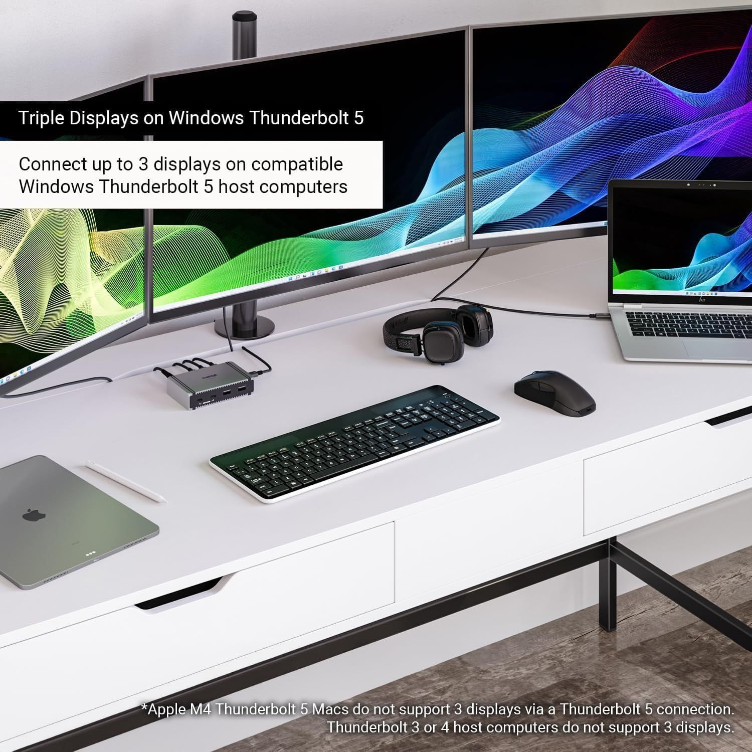 CalDigit E5 Thunderbolt 5 Element 5 Hub 9-porttinen 4x Thunderbolt 5/USB4 v2-porttia 3x USB-A & 2x USB-C 10G, Single 8K, Dual 6K/8K, Dual 4K@240Hz, 90W
