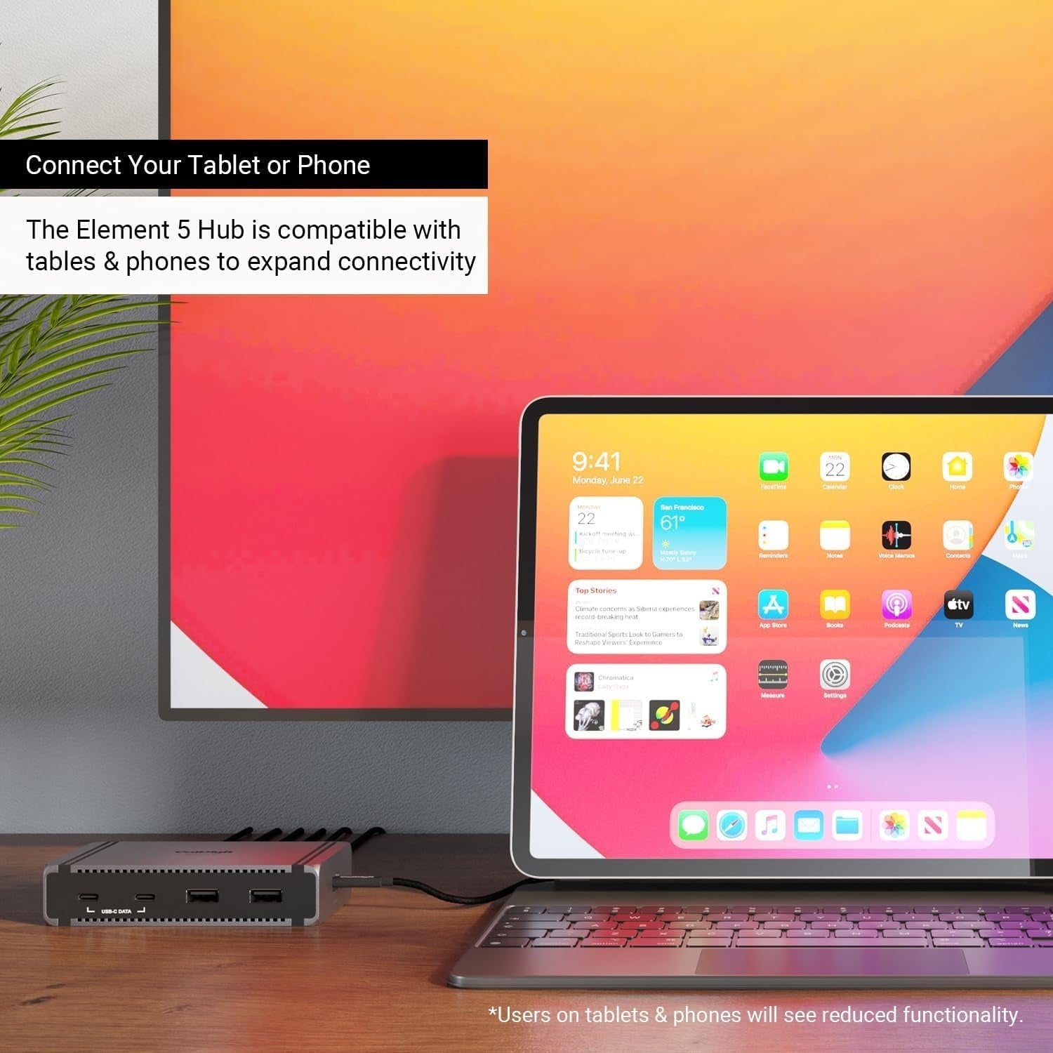 CalDigit E5 Thunderbolt 5 Element 5 Hub 9-porttinen 4x Thunderbolt 5/USB4 v2-porttia 3x USB-A & 2x USB-C 10G, Single 8K, Dual 6K/8K, Dual 4K@240Hz, 90W