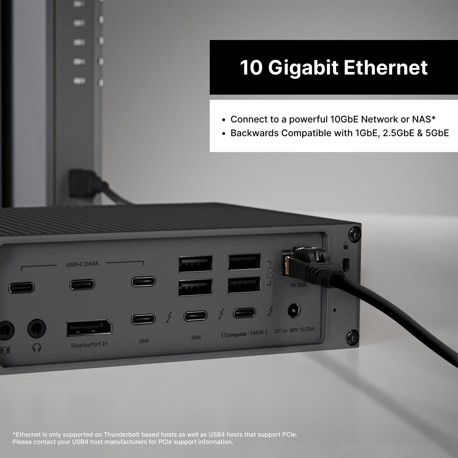 CalDigit TS5 Plus - 20 Porttia Thunderbolt 5 Telakointiasema, 140W Lataus, 3X 80Gb/s Thunderbolt 5, 10x 10Gb/s USB Porttia