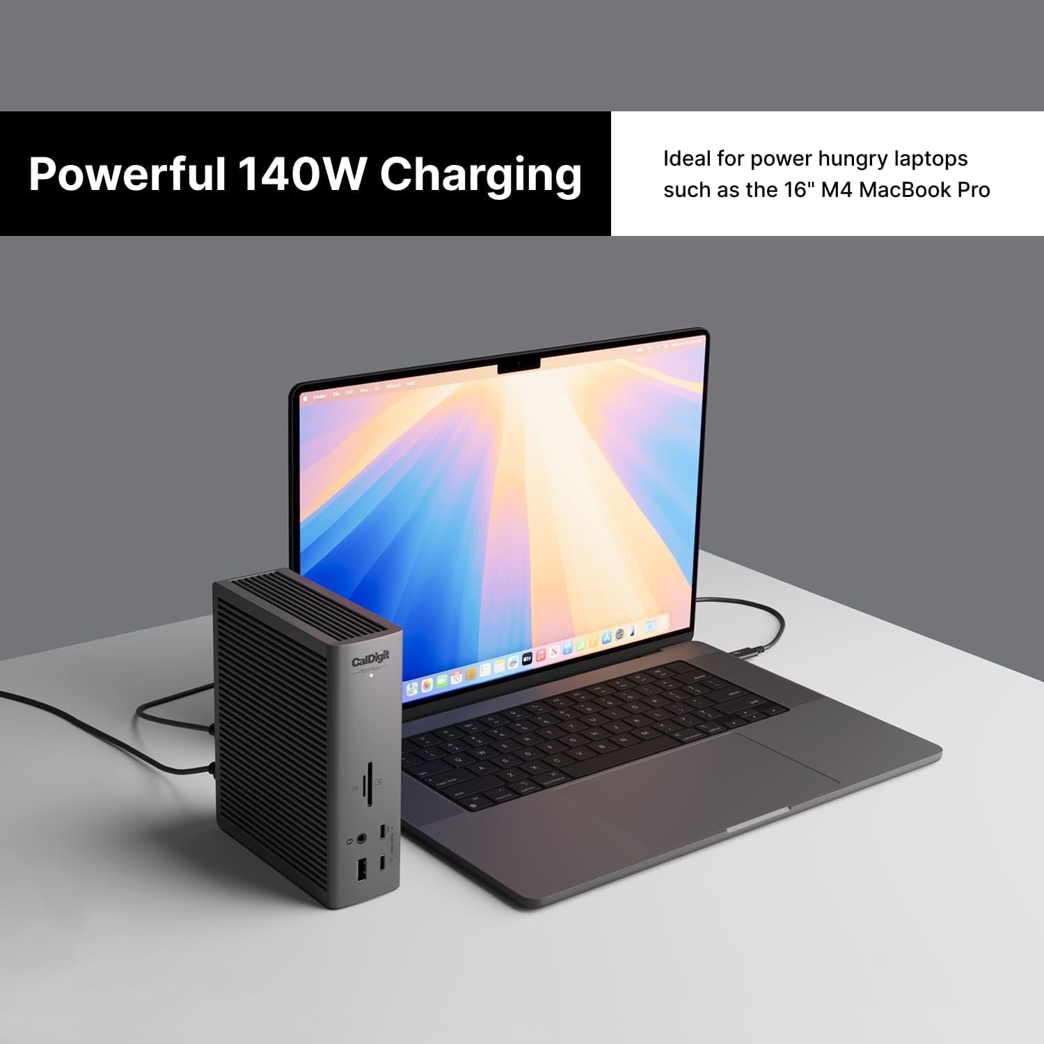 CalDigit TS5 Plus - 20 Porttia Thunderbolt 5 Telakointiasema, 140W Lataus, 3X 80Gb/s Thunderbolt 5, 10x 10Gb/s USB Porttia