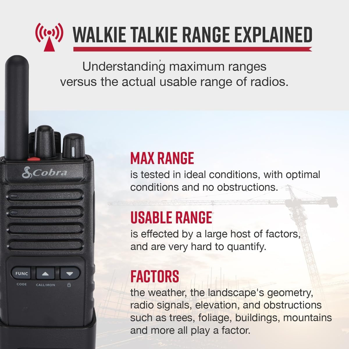 Cobra PX650 Professional Walkie Talkies 6-Pack Rechargeable PMR446 Corporate Radios Dustproof and Splash Proof (IP54)