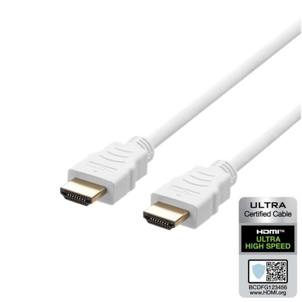 DELTACO sertifioitu HDMI2.1 Ultra High Speed 8K 60 Hz 4K 120 Hz 48 Gb/s Dynamic HDR eARC-pelitila VRR Dolby ATMOS, kullattu, 1 m