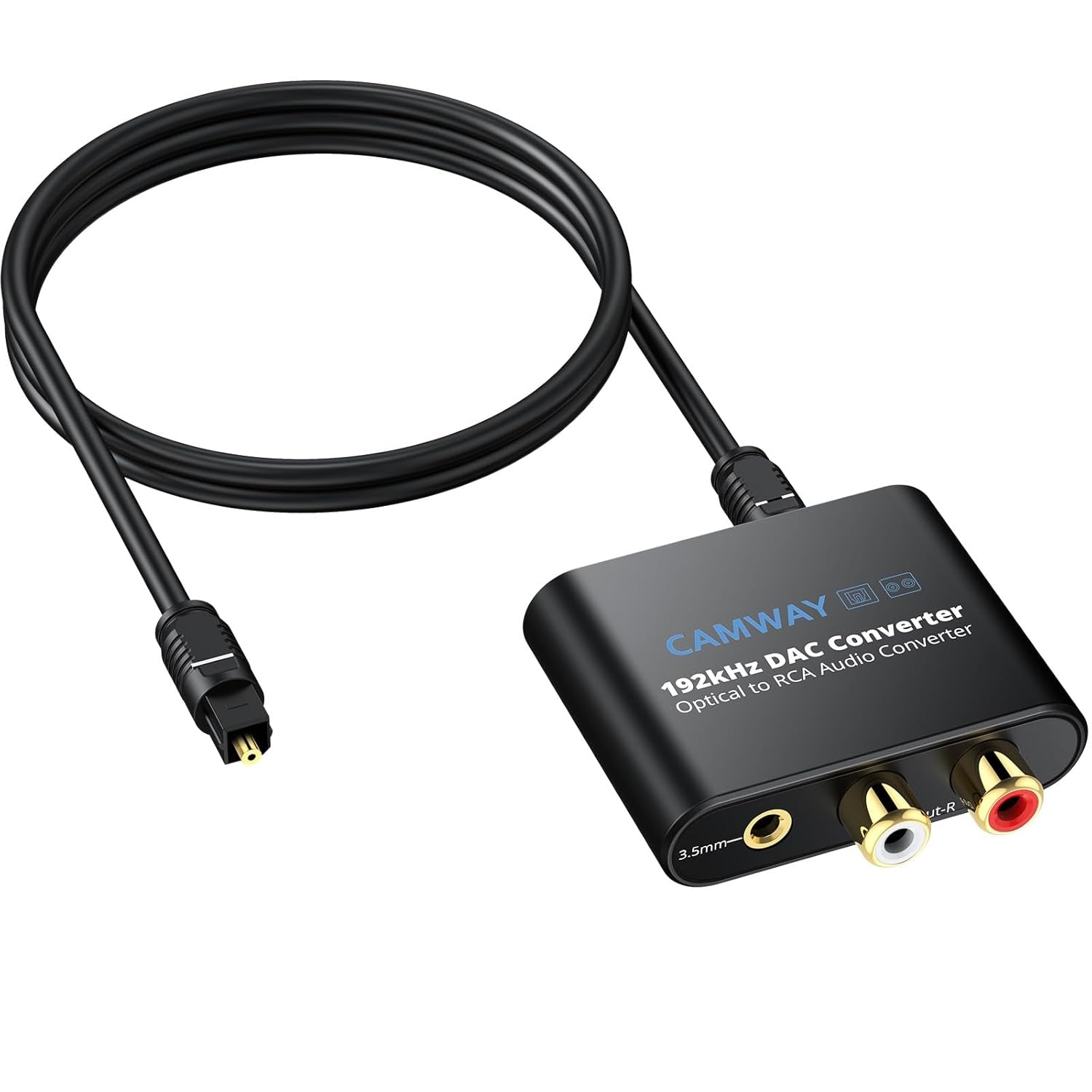 Digital to Analog Audio Converter,192kHz Optical to RCA,Optical to 3.5mm DAC,SPDIF/Toslink