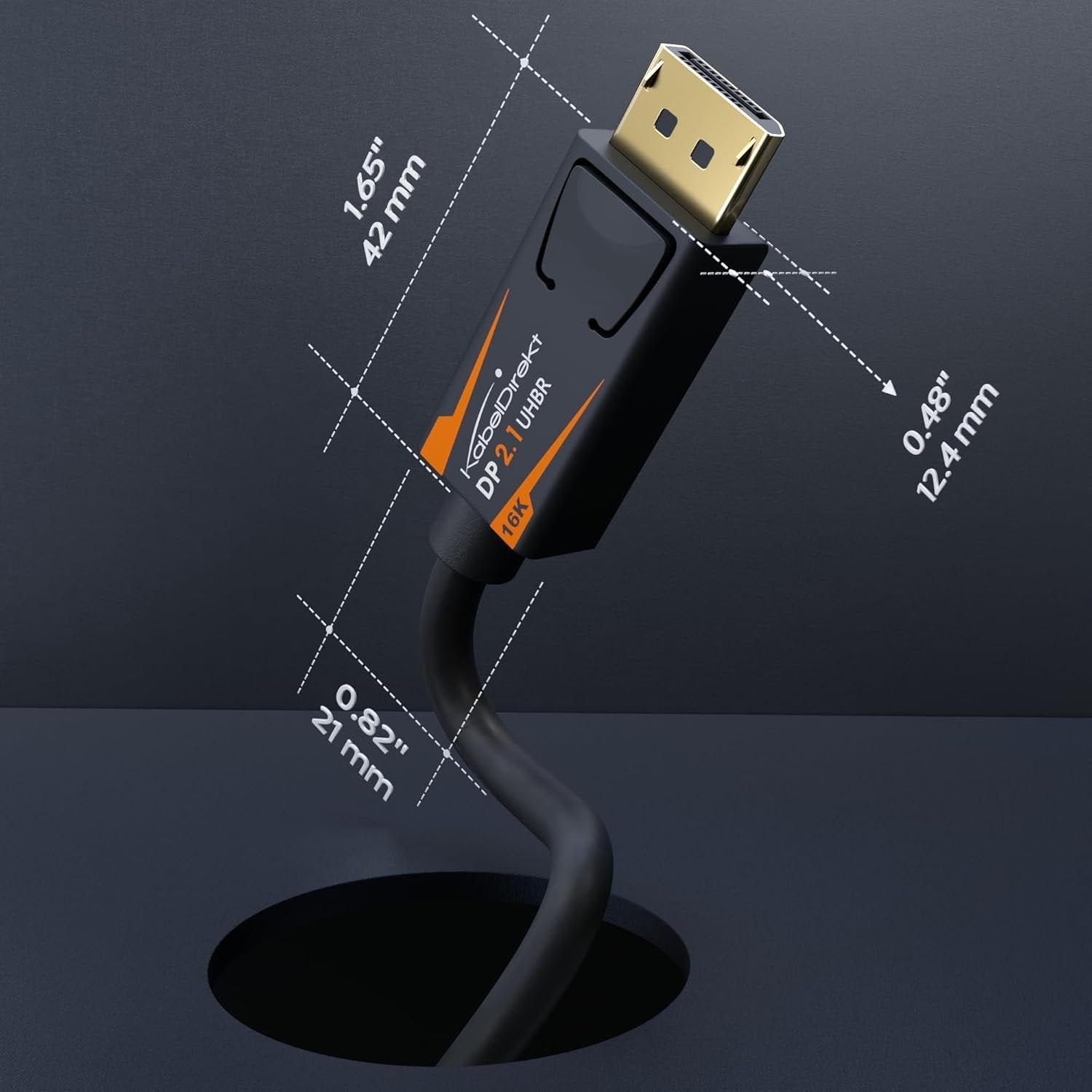 DisplayPort 2.1 kaapeli 5m DP80 UHBR20 80Gbps 16/10/8K60Hz 4K165/144Hz DSC1.2a HDR HDCP2.2 FreeSync G-Sync