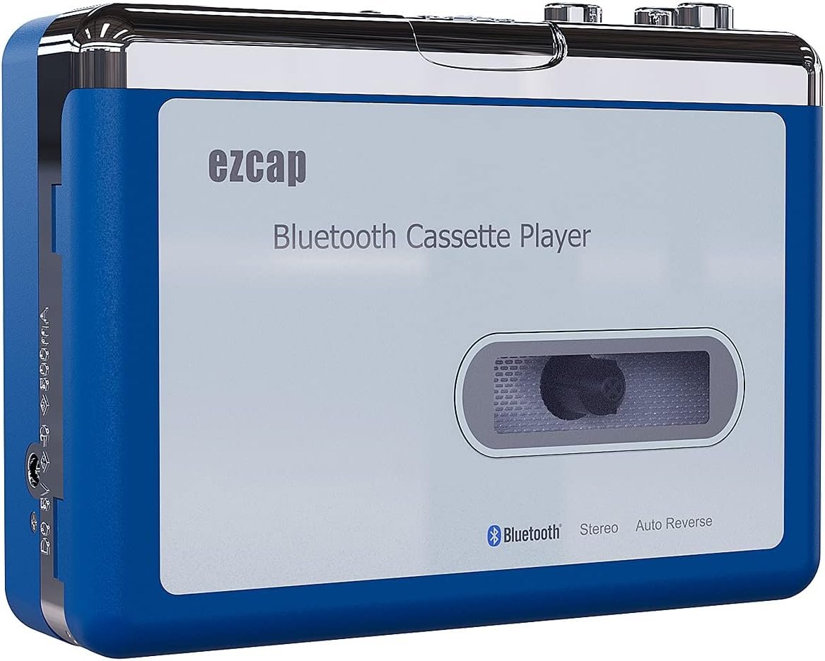 EZCAP Bluetooth-kasettisoitin, Walkman-nauhasoitin 3,5 mm:n ulostulolla ja kuulokkeet