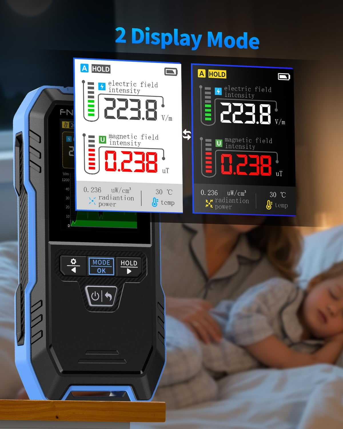 FNIRSI ERD-10 4-IN-1 Sähkömagneettisen Säteilyn Ilmaisin
