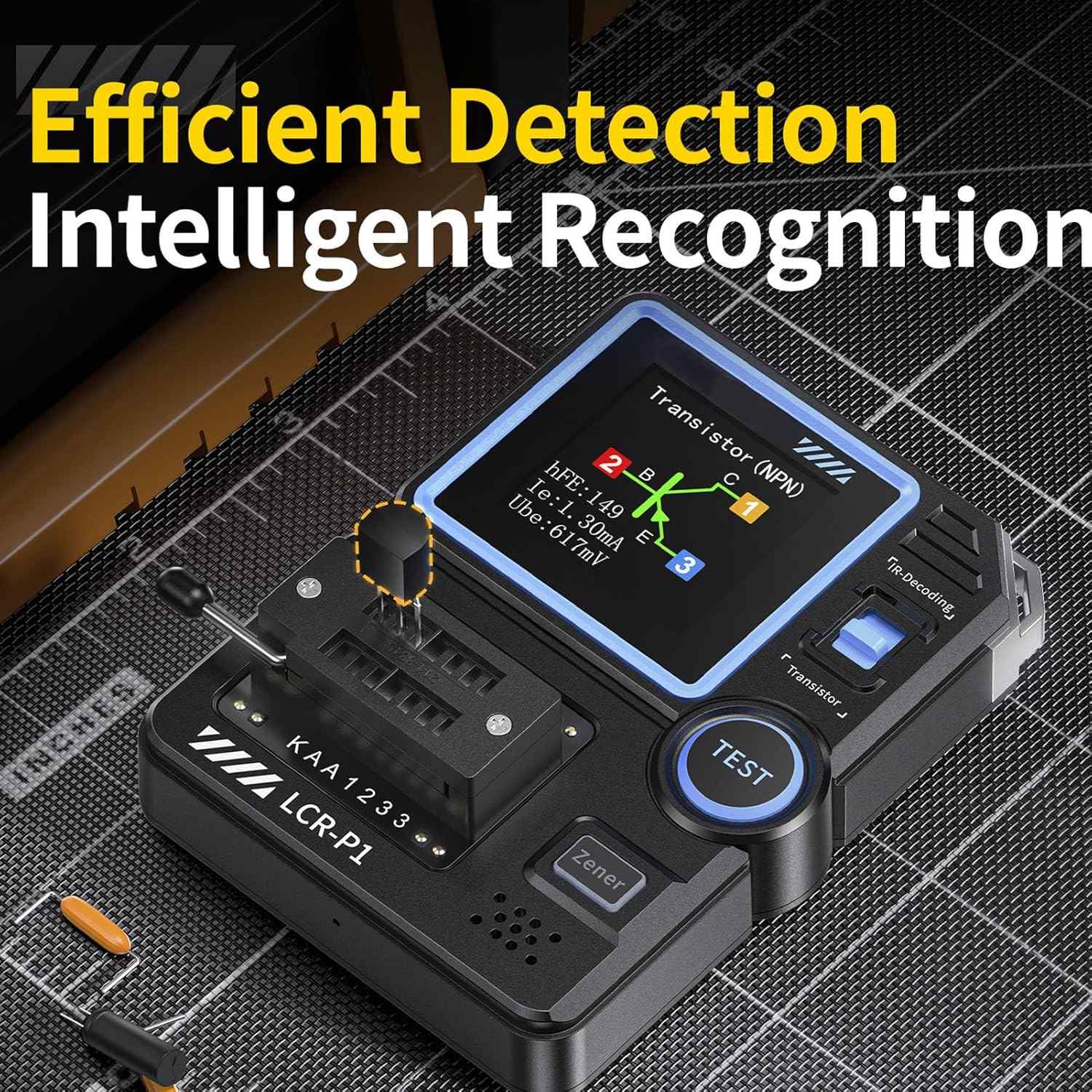 FNIRSI LCR-P1 Monitoimi LCR Transistori Kondensaattori Testeri