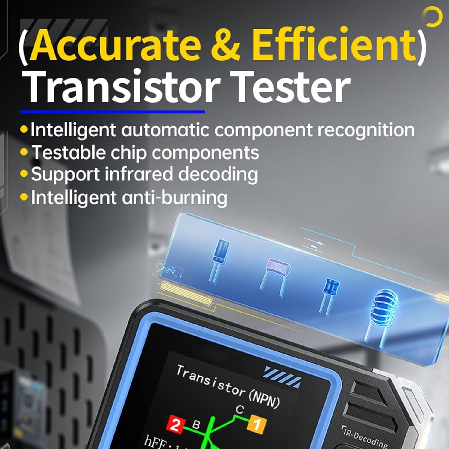 FNIRSI LCR-P1 Monitoimi LCR Transistori Kondensaattori Testeri