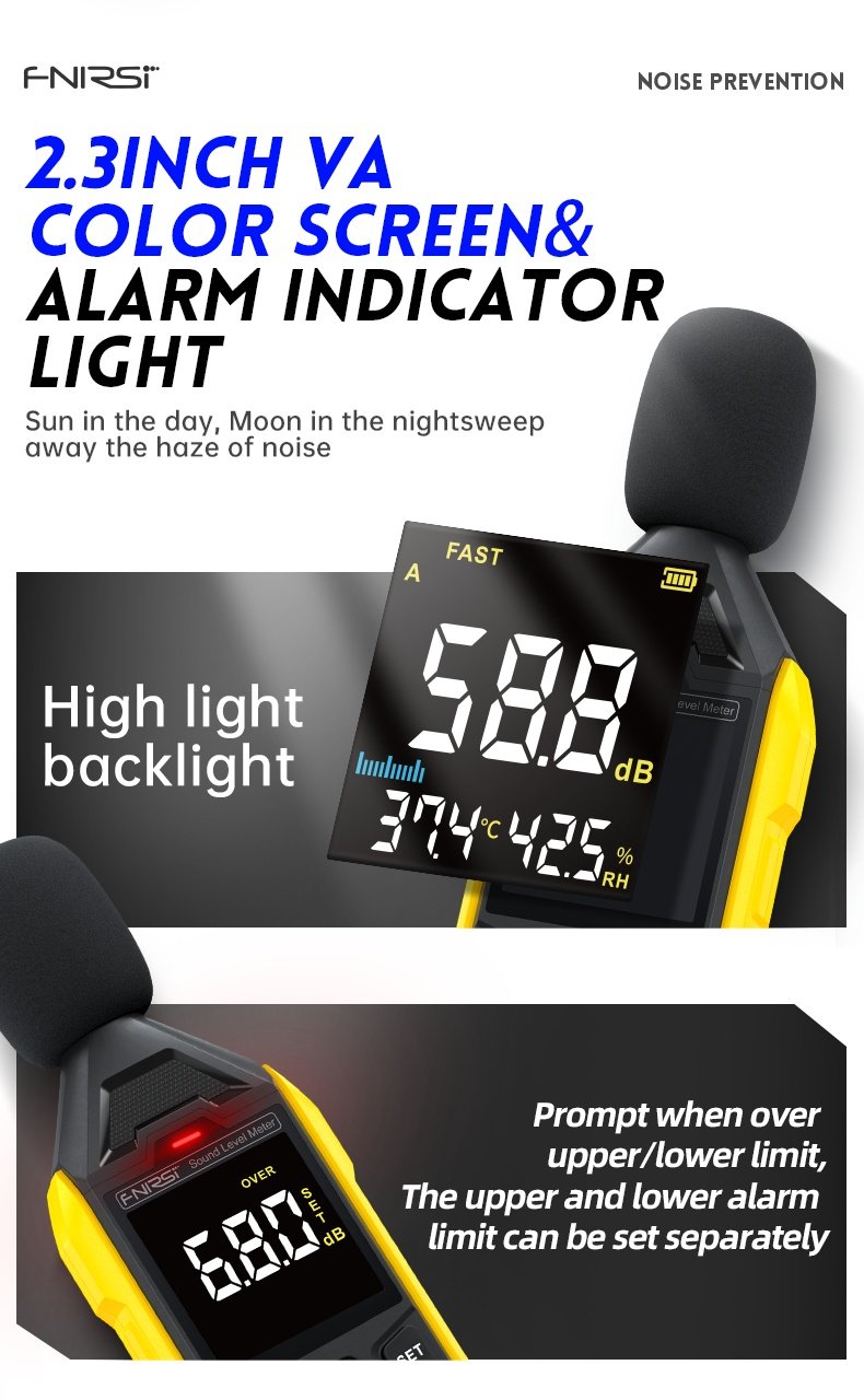 FNIRSI FDM01 digitaalinen melu- ja äänimittari 30~130dB